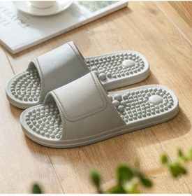 Resim Gri Kadın Erkek Unisex Masaj Terlik Çift Ayakkabı Kapalı Yumuşak Kaymaz Terlik Banyo İçin Aşınmaya Dayanıklı Terlik Gri 