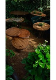 Resim Wood Wooden Ahşap 3 Lü Set Fitilli Mantar Yan Sehpa Modern Meşe Renk Fiskos Kahverengi 