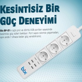 Resim Bix Bp-01 Wifi Akım Korumalı Hızlı Şarj Özellikli Akıllı Priz 