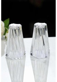 Resim Şık Lüks 2 Li Cam Tuzluk Takımı Cam 