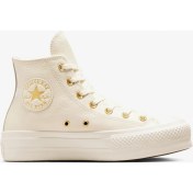 Resim Converse Chuck Taylor All Star Lift Kadın Krem Deri Platform SNEAKER.286 