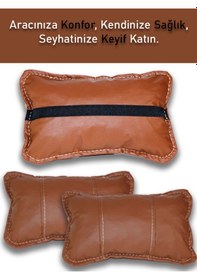 Resim Peugeot 407 Coupe Uyumlu Oto Koltuk ,araba Boyun Yastığı Taba Renk 2 Adet Siyah 