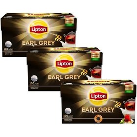 Resim Lipton Earl Grey Bergamot Aromalı Siyah Süzen Demlik Poşet Çay 3'lü 100 x 3.2 G 