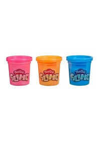 Resim Play-doh Slime 3'lü Hamur - Mavi, Metalik Turuncu Ve Metalik Pembe Çok Renkli 