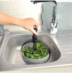 Resim Hızlı Salata Kurutucu Süzgeç- Dönerli Süzgeç Dev Boy - Elm-01-768334 Çok Renkli 