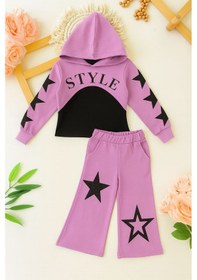 Resim Star Style Kız Çocuk 3'lü Takım - 3/12 Yaş - 31517 Mor 