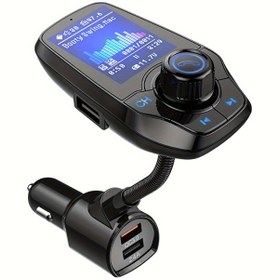Resim LAIMICAERIN Kablosuz Araç Ses Adaptörü Kiti - 4.57cm Renkli Ekranlı Kablosuz FM Verici, Eller Serbest Arama, AUX Giriş/Çıkış, SD/TF Kart Yuvası, USB Şarj QC3.0 - Tüm Akıllı Telefonlarla Uyumlu 