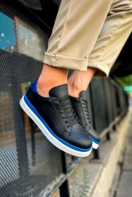 Resim Chekich Ch979 - Santoni Gbt Spor Erkek Ayakkabı Sıyah/mavı Antrasit 