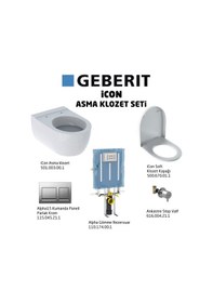 Resim Geberit Icon Alpha15 Soft Asma Klozet Seti - Parlak Krom Diğer 