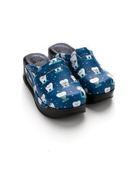 Resim iş Desenli Airmax Taban Bayan Hakiki Deri Sabo Terlik Mavi 