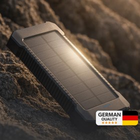 Resim Woyax Güneş Enerjili Solar Powerbank 10000MAH LED Işıklı Taşınabilir Batarya Şarj Cihazı Siyah 