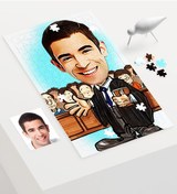 Resim Kişiye Özel Bay Avukat Karikatür 240 Parça A3 Puzzle - 2 