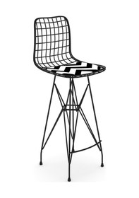 Resim Knsz kafes tel bar sandalyesi 1 li zengin syhaldo 75 cm oturma yüksekliği ofis cafe bahçe mutfak 