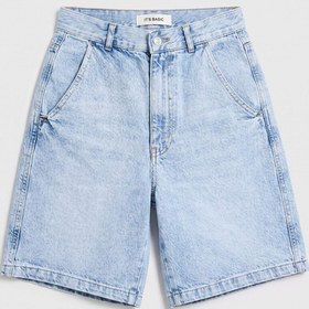 Resim Kadın Ice 4s6-3 Skater Fit Bermuda Denim Şort - Ice Rengi / 34 