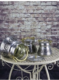 Resim Eskitme Yoğurt Bakır Bakraç 3 Lü Takım Bakır 