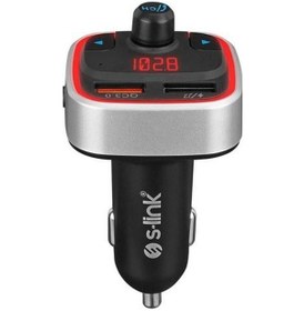 Resim S-link Sl-bt401 Rgb Bluetooth V5.0 Led Ekran Tf Kart 64g Max Çift Usb Qc3.0+5v/2.4a Hızlı Şarjlı Fm Transmitter 
