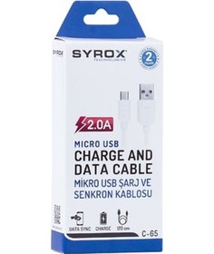 Resim Syrox 2.0A Mıcro Usb Şarj Ve Data Transfer Kablosu C65 (488764019) 
