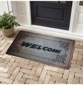 Resim Welcome Yazılı Kaliteli Kauçuk Kapı Önü Paspas 