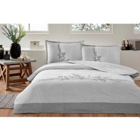 Resim Özdilek Nevresim Takımı Fitted Çarşaflı Ranforce Tek Kişilik Gri Helecho Gri 