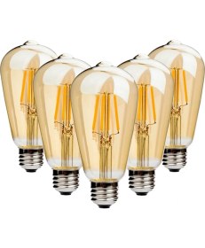 Resim Ucuz Geldi Led Ampul ST64 Armut Ampul Dim Edilebilir Rustik Ampul 4 Watt E27 Duy Gün Işığı 5 Adet 