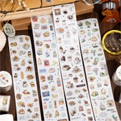 Resim 1 Rulo Mini Hayat Serisi Washi Bant - Kolay Yırtılabilir, Gıda & Kahve Temalı Stickerlar DIY El İşleri, Günlükler ve Hediye Paketleme için, Yeni Yıl ve Sevgililer Günü Hediyeleri için Mükemmel, Günlük Süslemesi | Capricious İllüstrasyonlar | Kağıt Washi Bant 