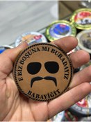 Resim KOMANDO PAZARI "Biz Boşuna Mı Buradayız" Yazılı 3D Lazer Kesim Arkası Cırtlı Patch 