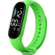 Resim Cloud011 Dokunmatik Ekranlı Led Dijital Saat - Yeşil Okul Ve Spor Saati Dayanıklı Kayış Diğer 