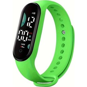 Resim Cloud011 Dokunmatik Ekranlı Led Dijital Saat - Yeşil Okul Ve Spor Saati Dayanıklı Kayış Diğer 