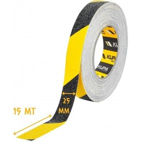 Resim Kupa Kaydırmaz Bant Sarı-siyah Merdiven Zımparası - 25 Mm X 15 Mt 