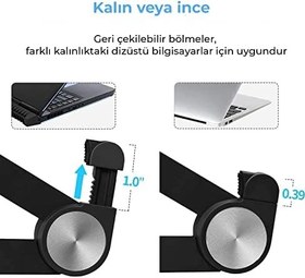 Resim Bix SAIJI X1 Laptop Sehpası, Katlanabilir, Tablet Sehpası, Alüminyum Alaşım, Online Sınıf Çalışması, Duruşu İyileştirme, Isı Dağılımı Macbook, iPad ve 10-15,6 inç Olan Tüm Cihazlar ile Uyumlu. Siyah 