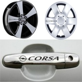 Resim Opel Corsa Kapı Kolu Jant Sticker Yapıştırma 8 Adet 