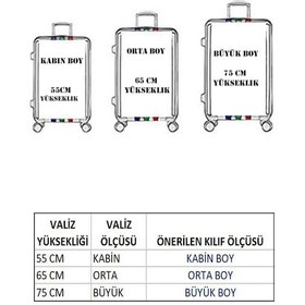 Resim My Lacivert Valiz Kılıfı / Bavul Koruyucu Örtüsü Büyük, Orta, Kabin Boy Set Lacivert 