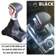 Resim Motion003 Abs Otomatik Vites Topuzu Gaiter Kılıf Audi A4 A5 A6 Q5 Premium Siyah 