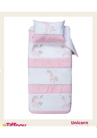 Resim Tiffany Unicorn Yatak Örtüsü Açık Pembe 