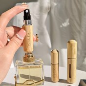 Resim 1/2 adet Bambu Kabuklu Parfüm Atomizeri, Doldurulabilir Püskürtme Şişesi, 5ml ve 8ml Taşınabilir Mini Boş Şişeler, Görünür Pencere ile Lüks Cep Boyu Koku Dağıtıcısı, Seyahat ve Açık Hava İçin Alt-Dolum Tasarımı 