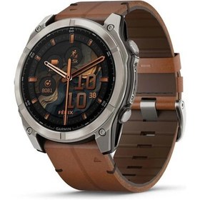 Resim Garmin Fenix 8 – 51MM Amoled Sapphire Karbon Gri Dlc, Deri Kayışlı 