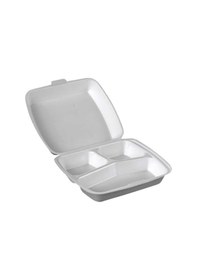 Resim Dağyüce 23/a Tek Kullanımlık Köpük 3 Bölmeli Kapaklı Kase Kutu - 20x24 Cm. - 20 Adetlik 1 Paket 