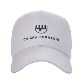 Resim FERRAGNI Chiara Ferragnies Beyzbol Şapkası - Erkekler ve Kadınlar için Ayarlanabilir Baba Şapkası, Beyaz Siyah Göz Logolu, Şık Dış Mekan Yaz Giyimi, Ayarlanabilir 