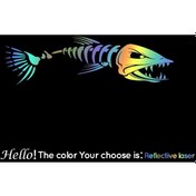Resim Yansıtıcı Lazer-l 43cmx147cm-sağ-büyük Balık Kılçığı lar Tekne Vücut Cruise Etiket Duvar Vinil Kapakları Gemi Et 