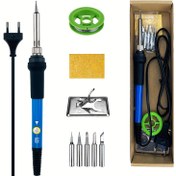 Resim 9 adet Ayarlanabilir Sıcaklık Elektrikli Lehimleme Demir Aracı Seti, Tamir Aracı Seti, Ev Kaynak DIY El Kitabı Seti 