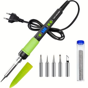 Resim LCD Ekran ve Otomatik Uyku Fonksiyonu ile YEEHONEC 90W Lehimleme İstasyonu - 5 Değiştirilebilir Uç, Hızlı Isınma, 180°C-500°C (356°F-932°F), Elektronik Tamir, Metal İşleme ve DIY Projeleri için İdeal, Elektronik İş İstasyonu | Modern Lehimleme İstasyonu | Dayanıklı İnşaat, Lehimleme İstasyonu 