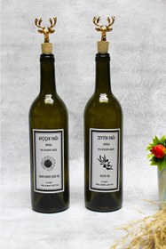 Resim Jenisa 2 Adet Geyik Mantar Tıpalı 750 ml Cam Yağlık 