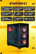 Resim Game Garaj Starter S1 AMD Ryzen 5 5600 16GB RAM 1TB SSD RTX5050 FreeDOS Oyuncu Tavsiye Sistem 