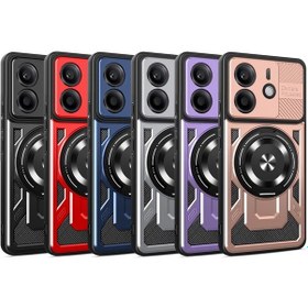 Resim Redmi Note 13 Pro 5g Global Armor Döner Tutucu Magsafe Telefon Kılıfı İçin Gri 