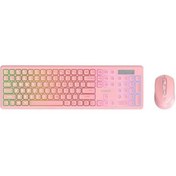 Resim Everest Km-319bt Pembe 2.4g Bt1 Bt2 Çoklu Cihaz Bağlantılı Q Set Kablosuz Klavye Mouse 
