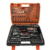 Resim 151/46 adet 1/4 İnç Sürücü Soket Seti Motor Ratchet Anahtar Seti Motosiklet Araç Kiti, Bit Soket Anahtar Seti Metrik Mekanik Araç Seti 