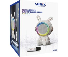 Resim Teknodur 20w 2400 Mah Karaoke Mikrofonlu Ayıcık Bluetooth Hoparlör Bts-252 