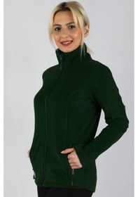 Resim Polar Kadın Kol Fermuarlı Sweatshirt Yeşil 