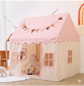 Resim Pembe Oyun Çadırı Masal Evi Çocuk Oyun Evi Pembe Rüya Evi Renkli Oyun Çadırı Oyun Alanı 