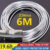 Resim 6M/236.22in Araba Kapı Krom Kaplama Trim Şerit Kenar Çizik Koruyucu Kapak Şerit Rulo Krom Stil Kaplama Trim Şerit 